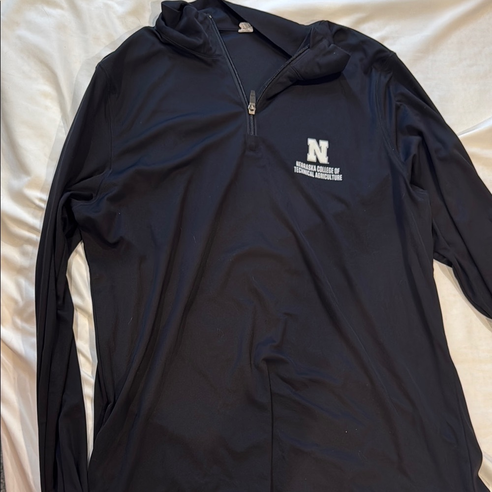 Black Quarter-Zip Pullover with Logo